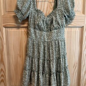 Trixxi Green Floral Mini Dress